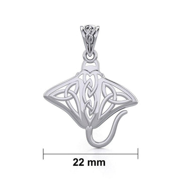 Grant the positive energy Silver Celtic Manta Ray Pendant TPD5703 - Jewelry